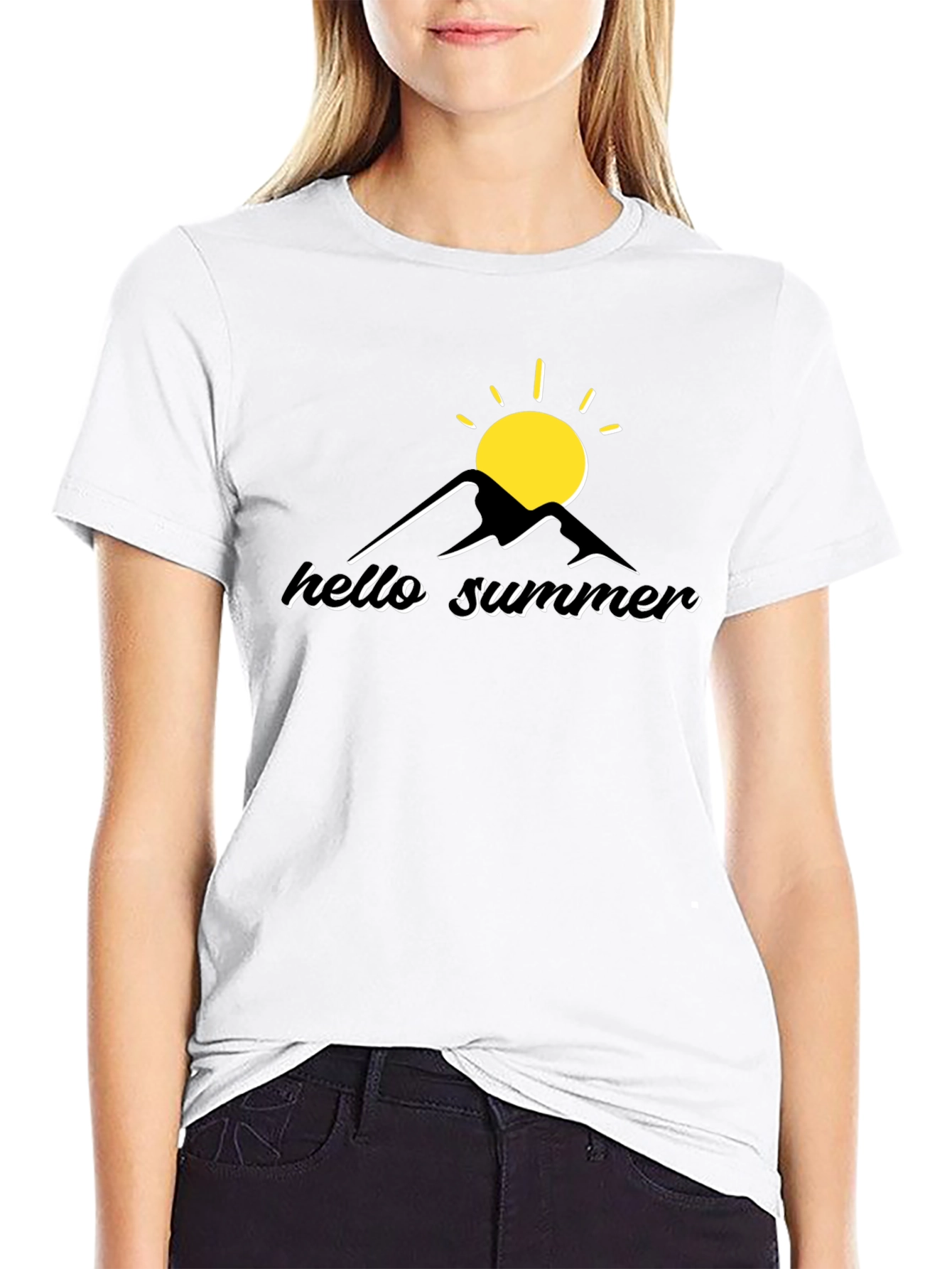 Hello Summer Graphic Tee - Black