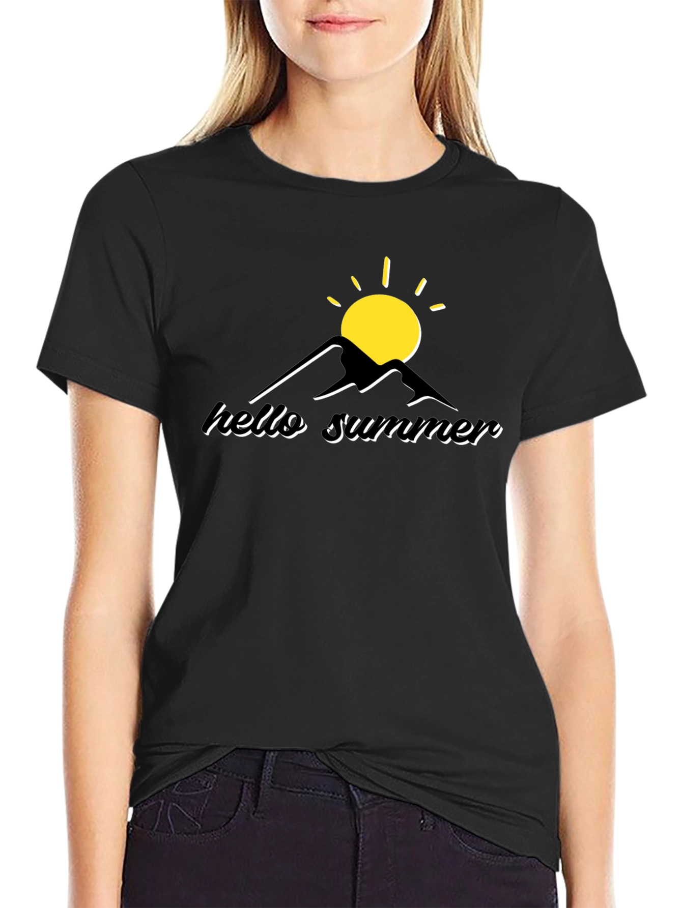 Hello Summer Graphic Tee - Black