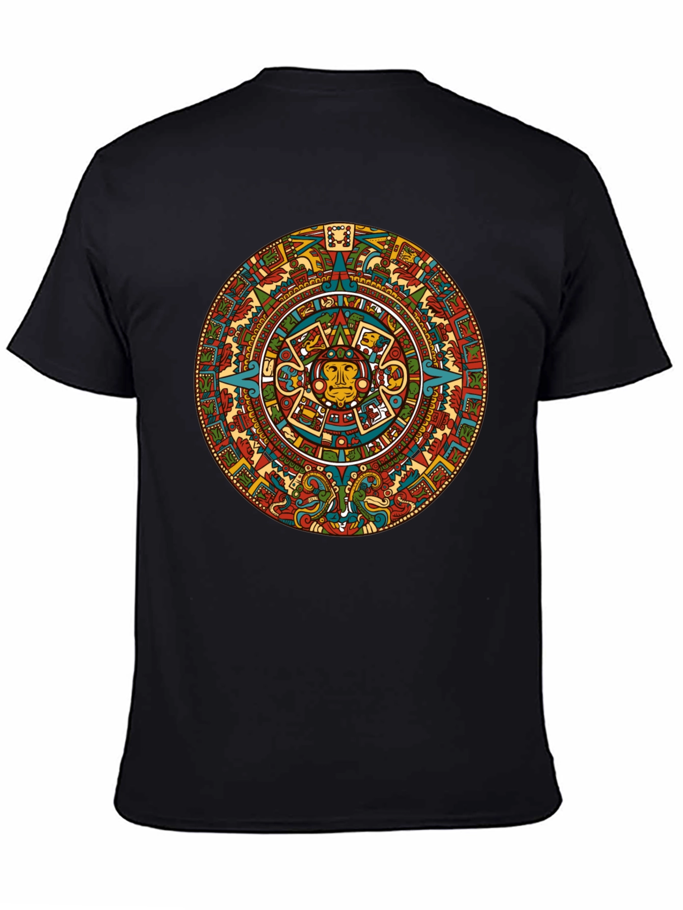 Aztec Calendar Graphic Tee - Black