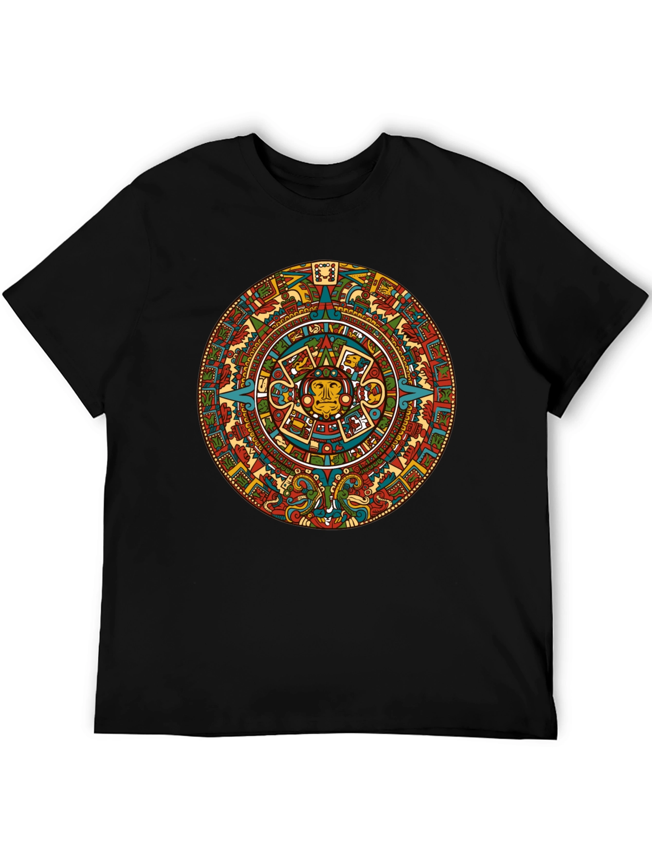 Aztec Calendar Graphic Tee - Black