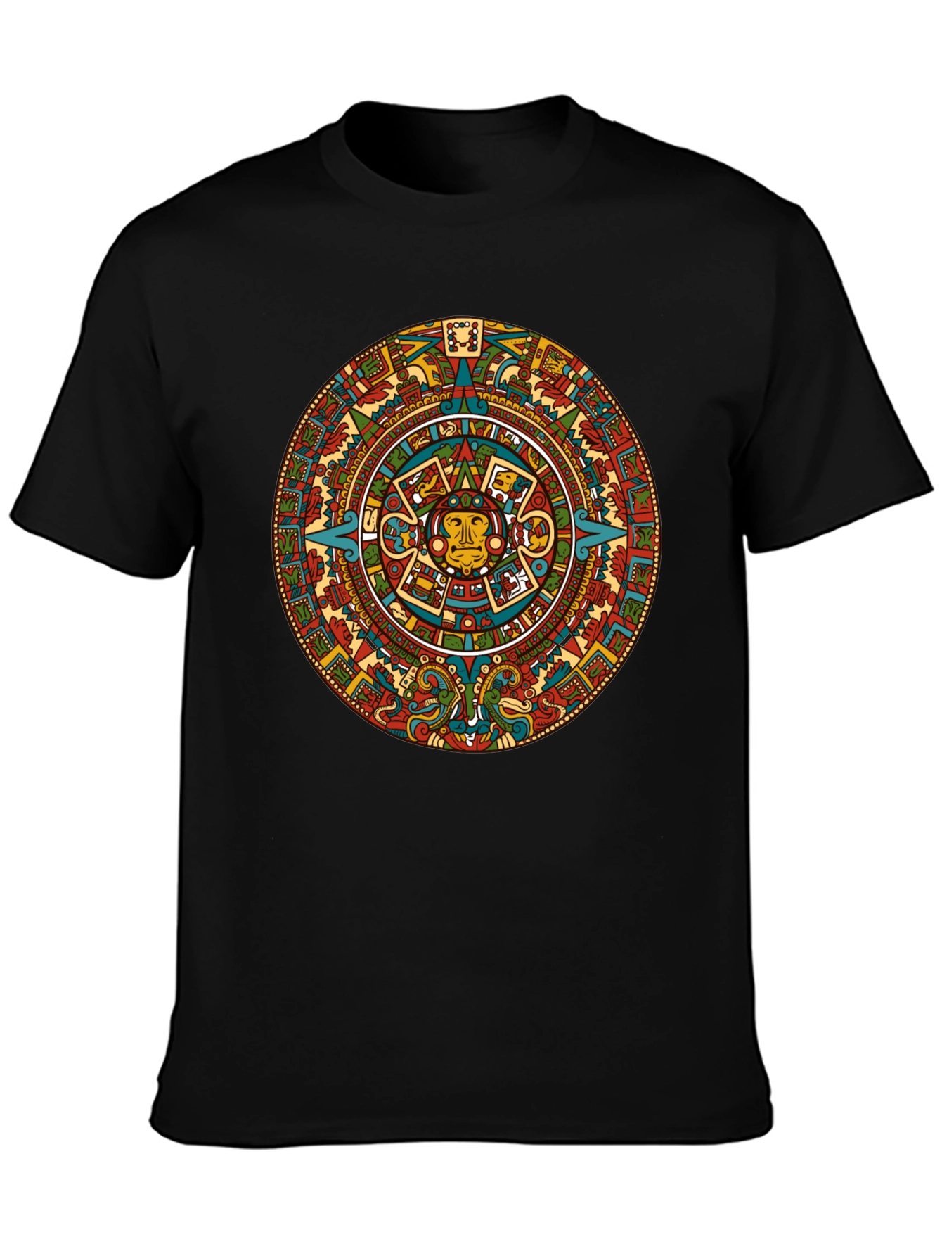 Aztec Calendar Graphic Tee - Black