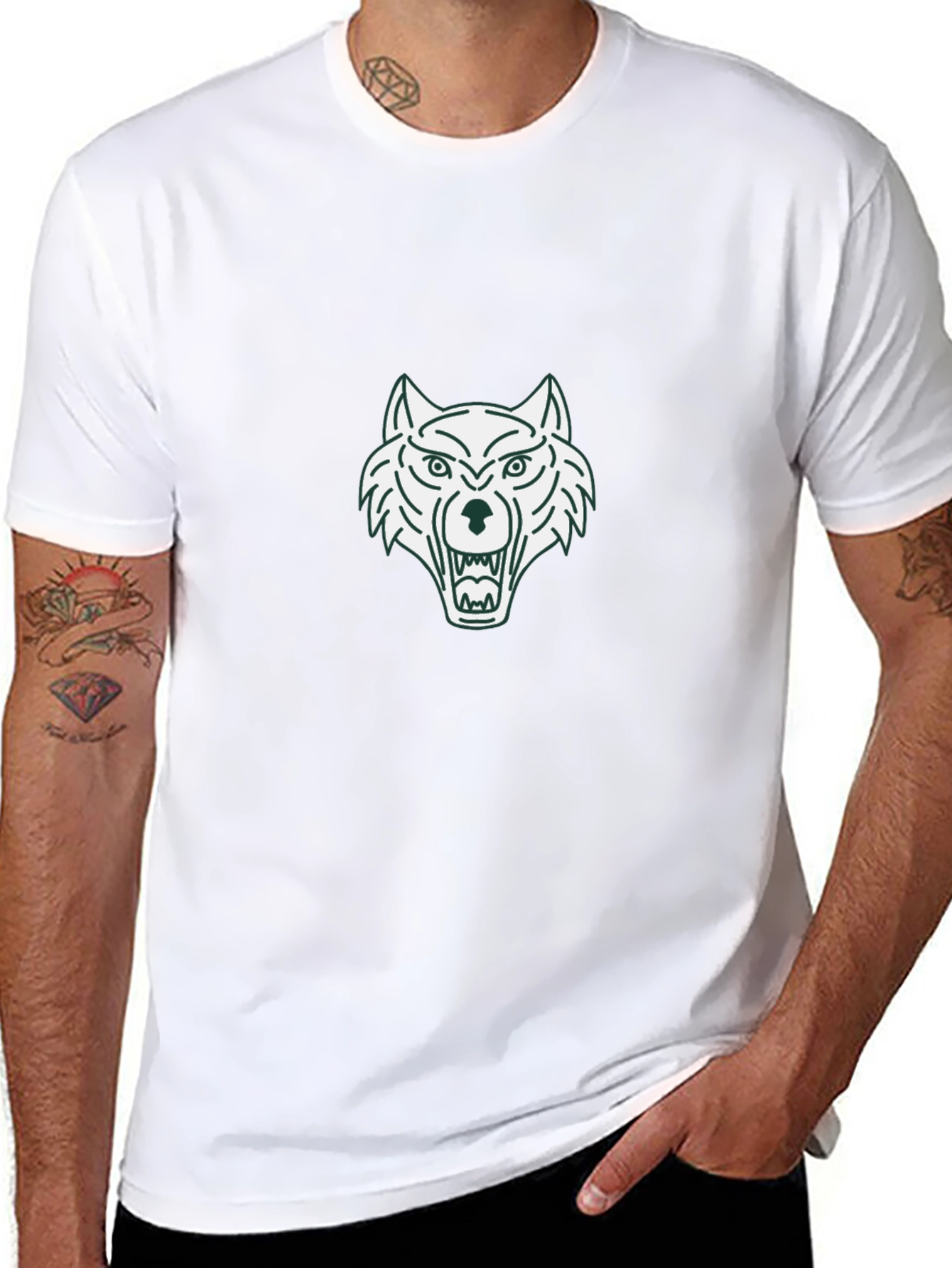 Black Wolf Graphic Tee - Mens Short Sleeve