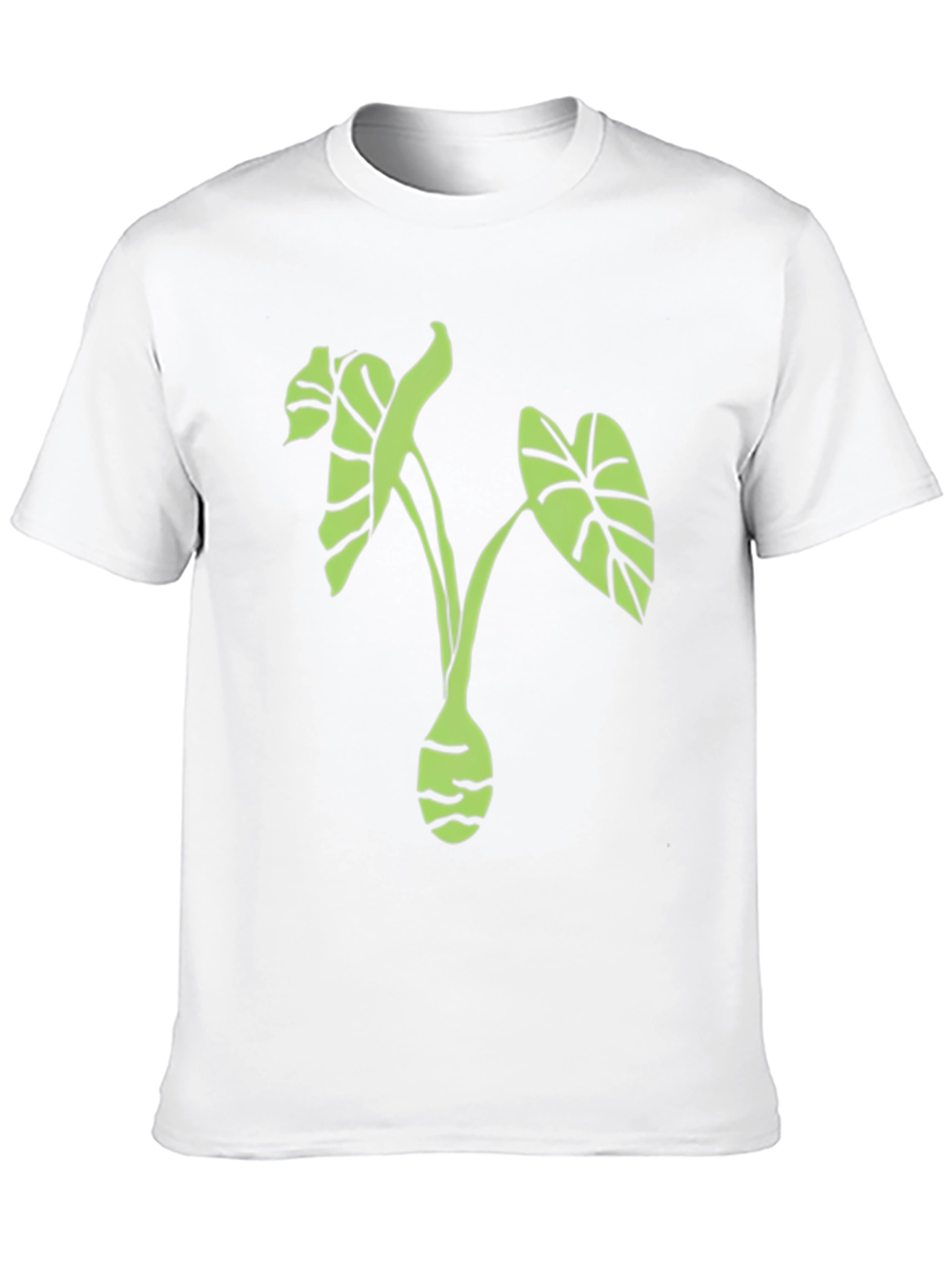 Green Taro Plant Graphic Tee - Unisex Black Shirt