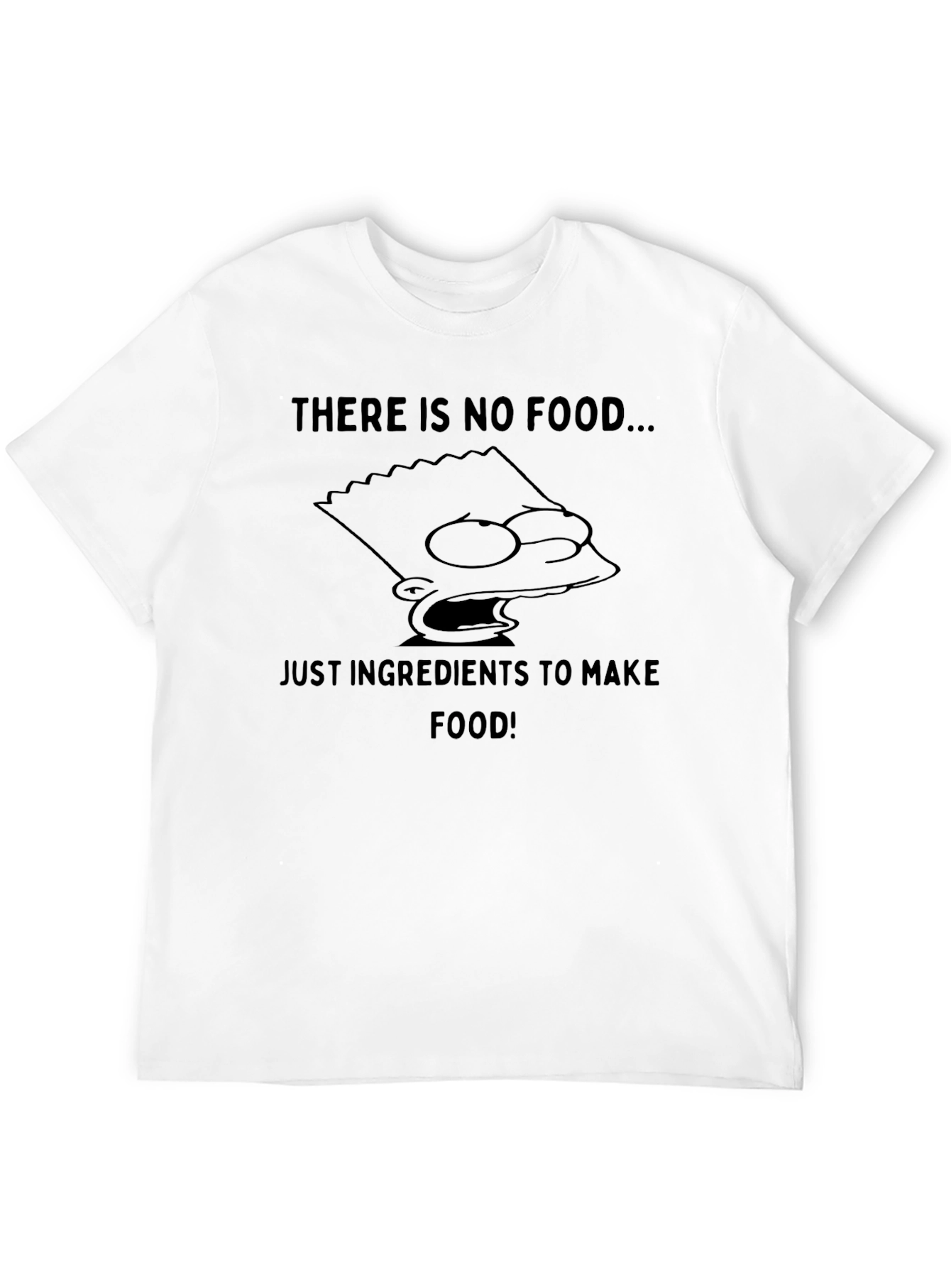 Bart Simpson No Food Black T-Shirt