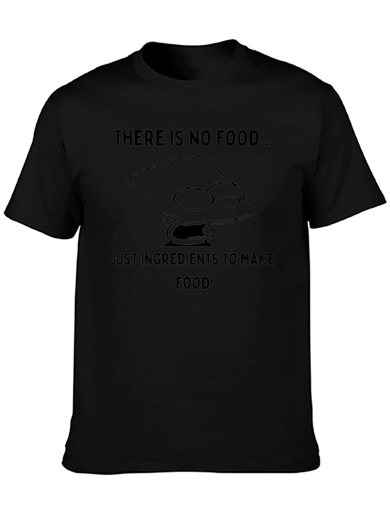 Bart Simpson No Food Black T-Shirt