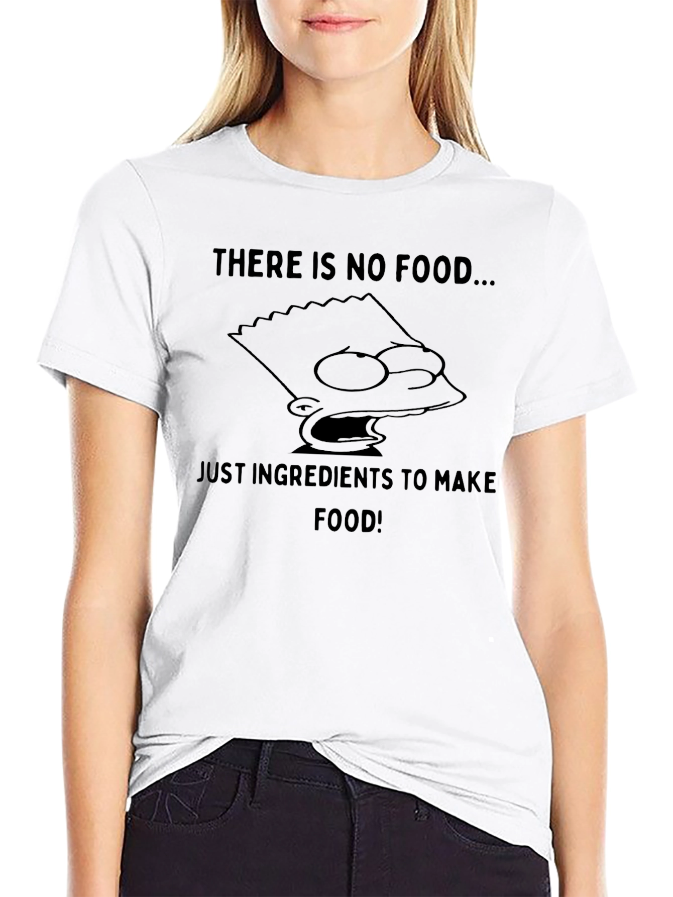 Bart Simpson No Food Black T-Shirt