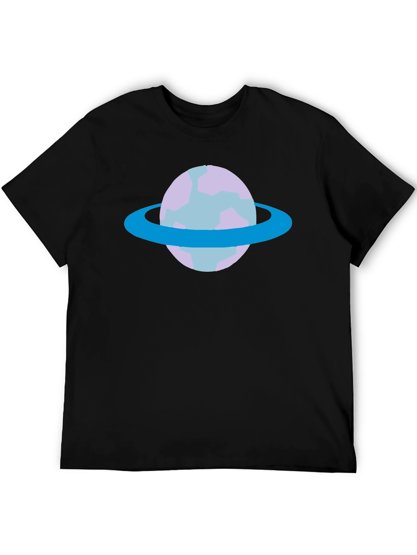 Planet Graphic Tee - Black Cotton Casual T-Shirt