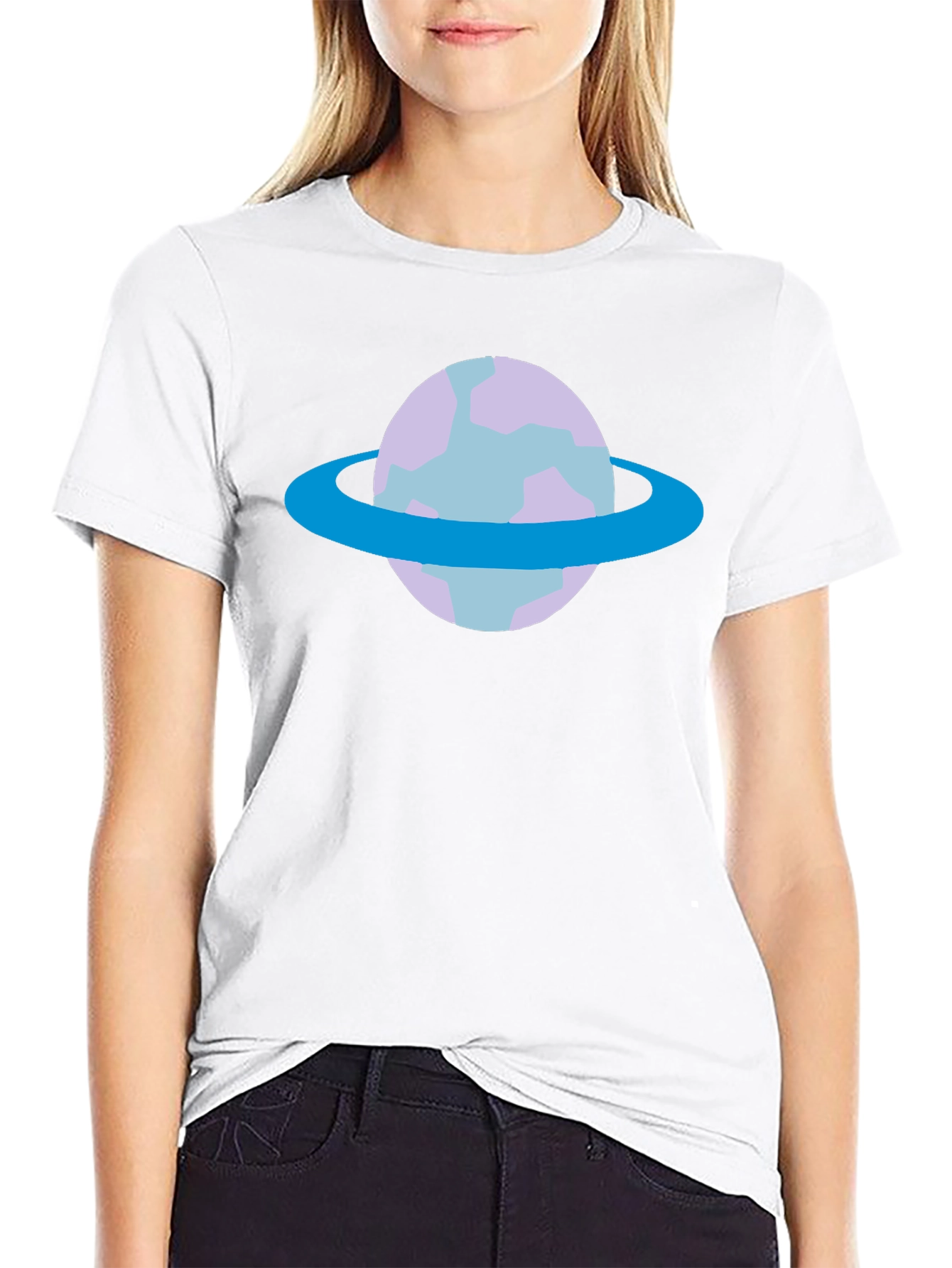 Planet Graphic Tee - Black Cotton Casual T-Shirt