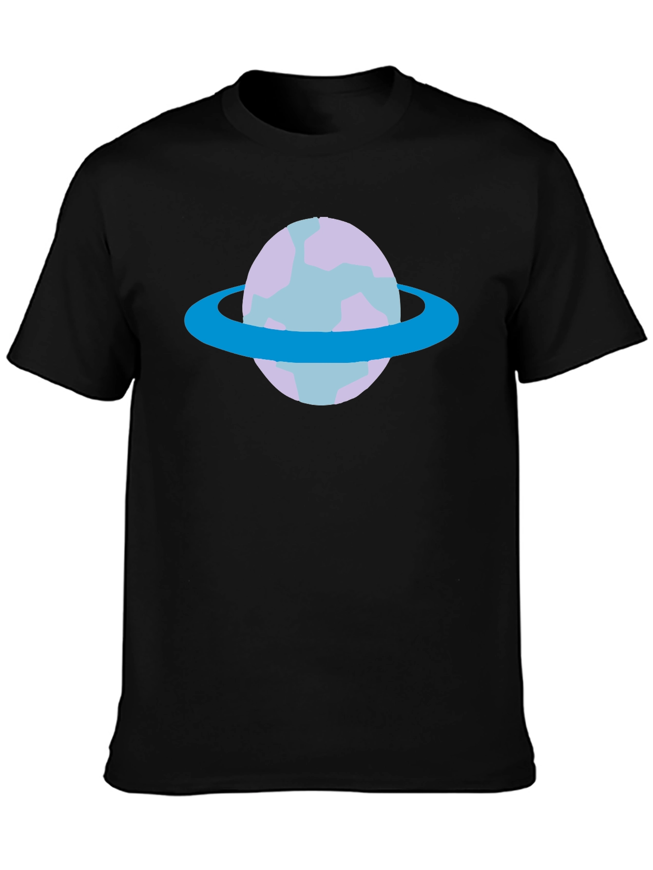 Planet Graphic Tee - Black Cotton Casual T-Shirt