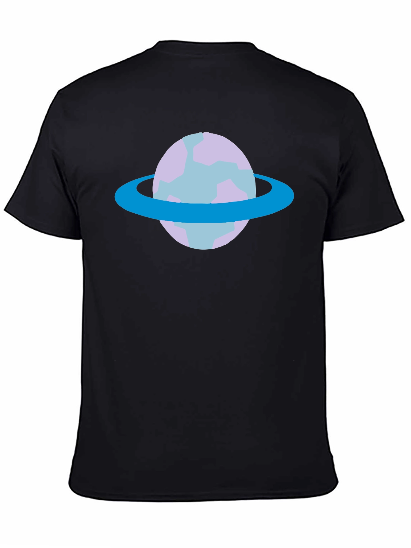 Planet Graphic Tee - Black Cotton Casual T-Shirt