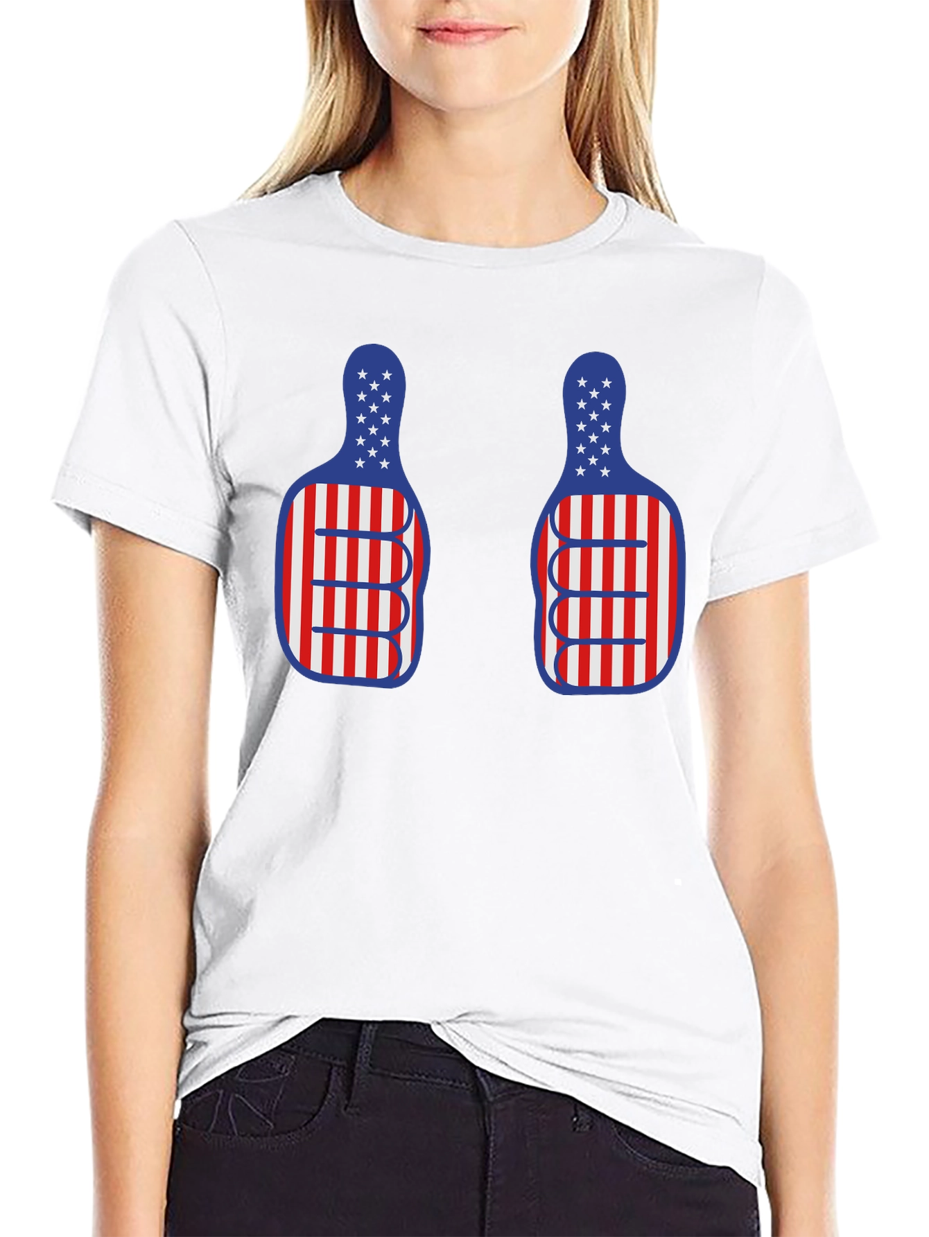 American Flag Thumbs Up Graphic T-Shirt