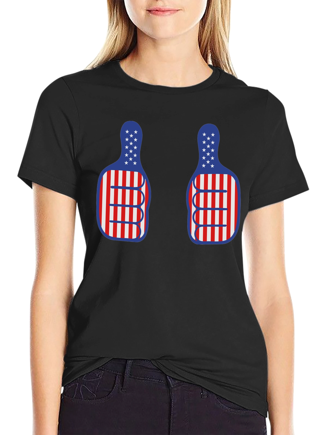 American Flag Thumbs Up Graphic T-Shirt