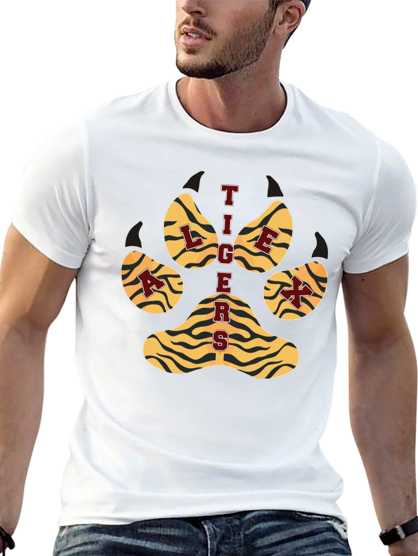 Tigers Paw Print Graphic T-Shirt