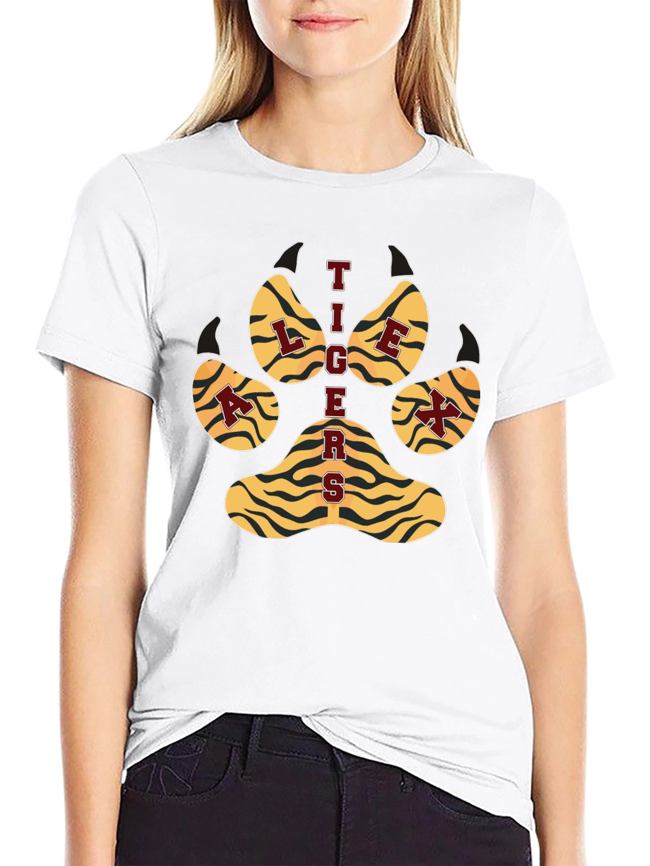 Tigers Paw Print Graphic T-Shirt