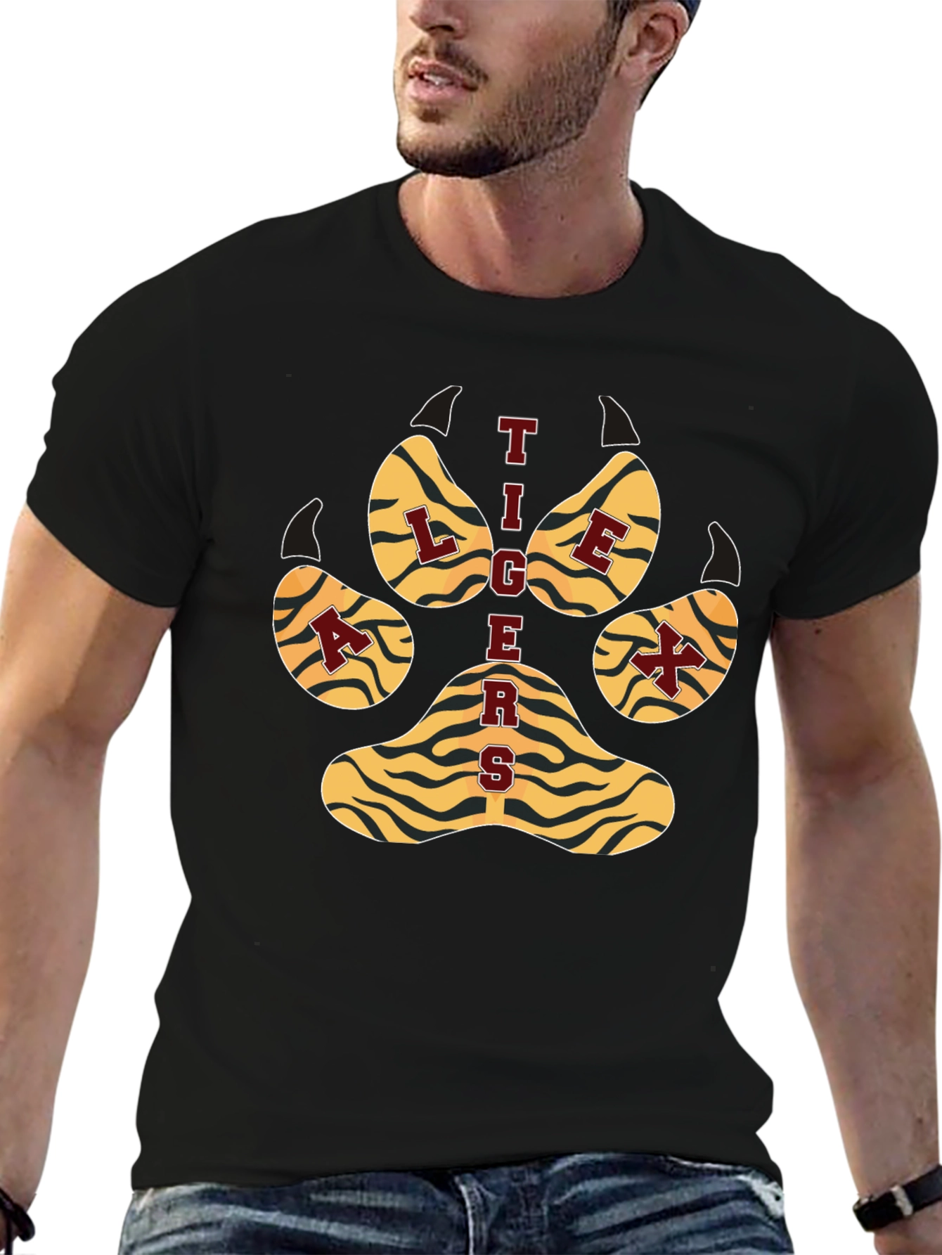 Tigers Paw Print Graphic T-Shirt