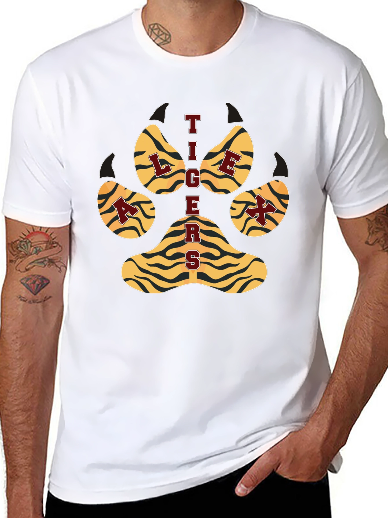 Tigers Paw Print Graphic T-Shirt