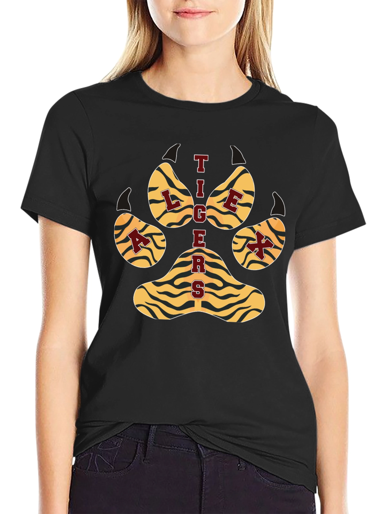 Tigers Paw Print Graphic T-Shirt