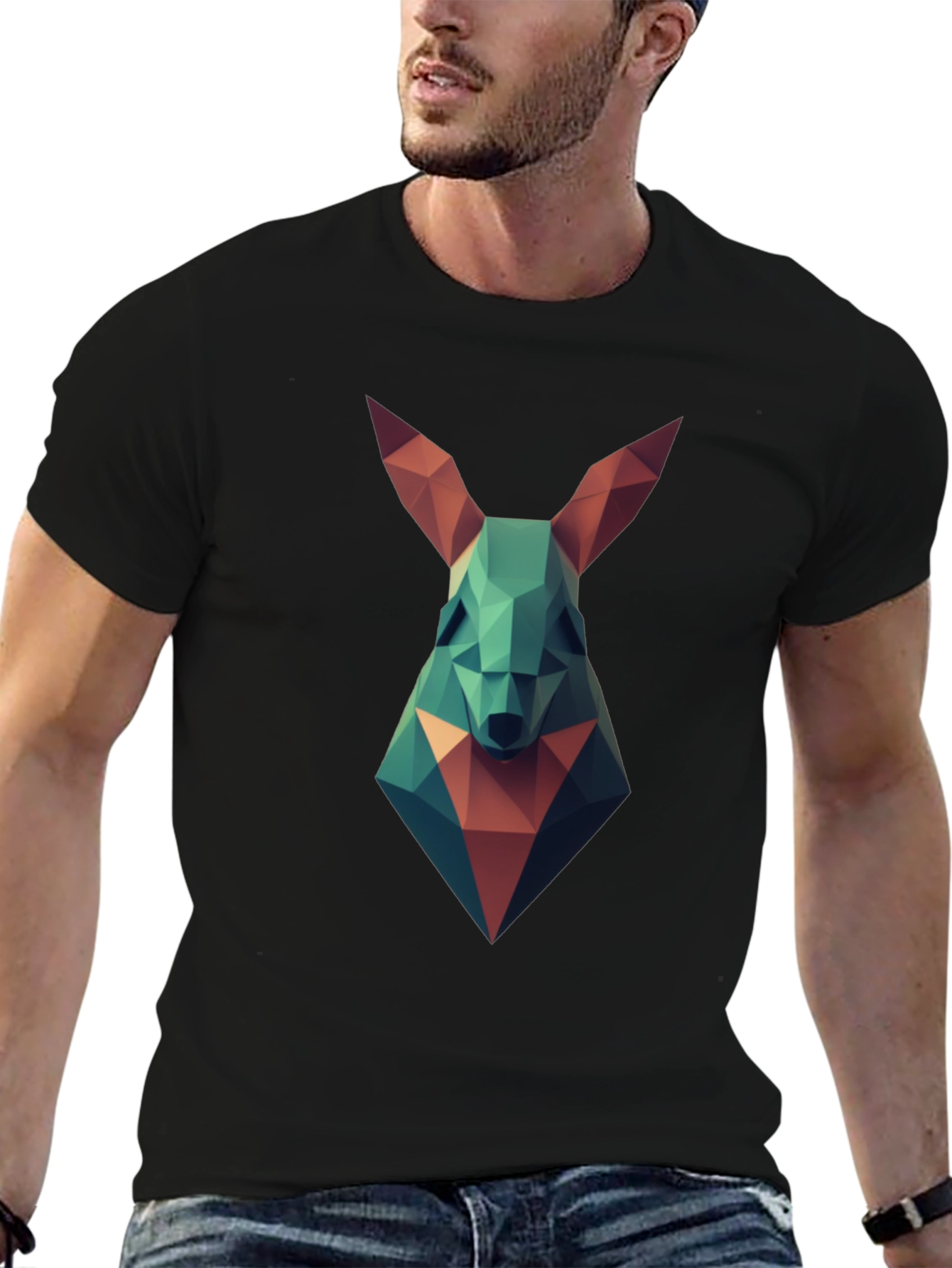Geometric Rabbit Graphic T-Shirt