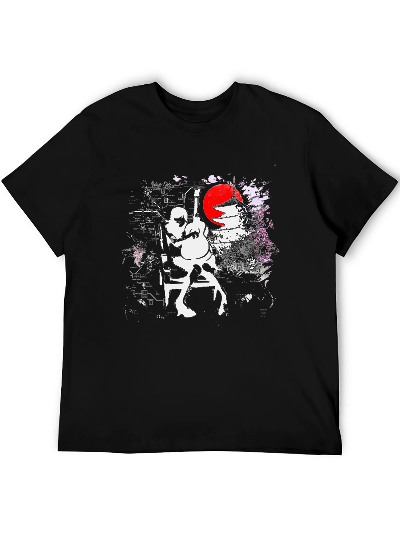 Guitarist Graphic Black T-Shirt - Unique Design