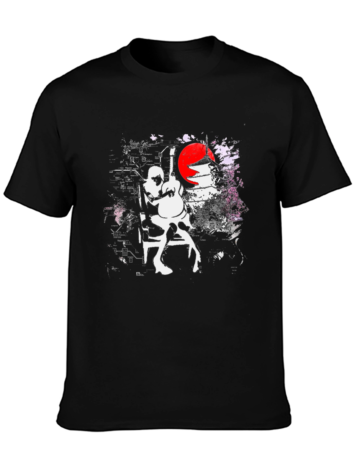 Guitarist Graphic Black T-Shirt - Unique Design