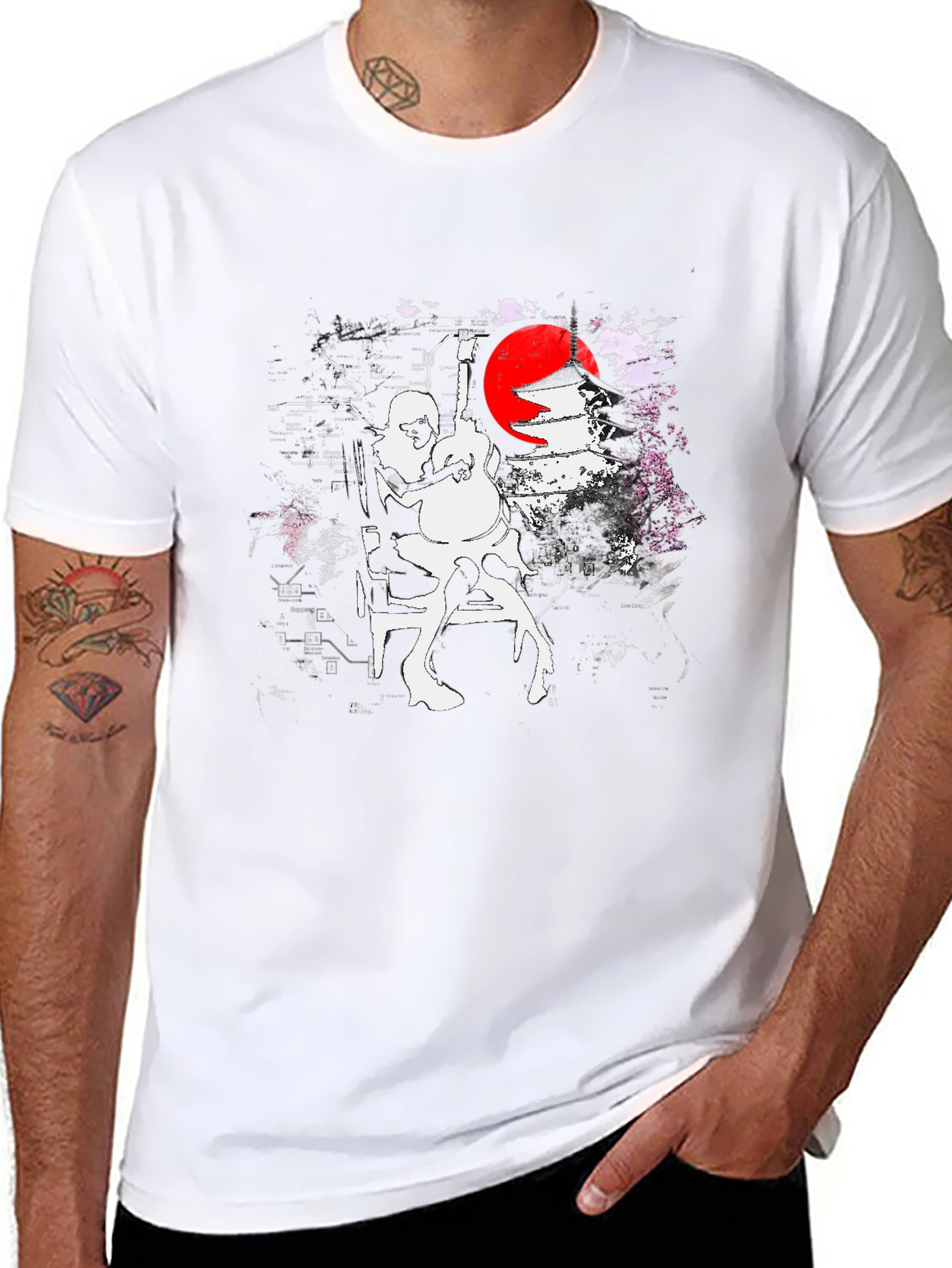 Guitarist Graphic Black T-Shirt - Unique Design