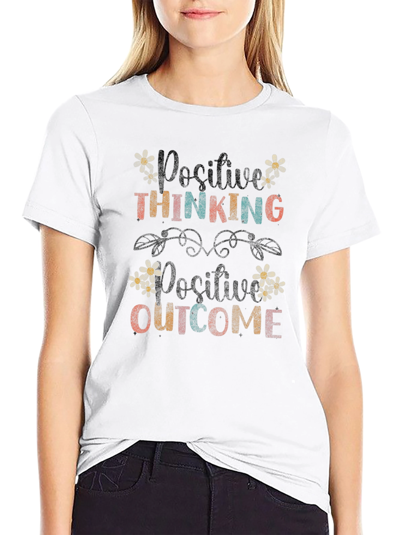 Positive Thinking Positive Outcome Graphic Tee