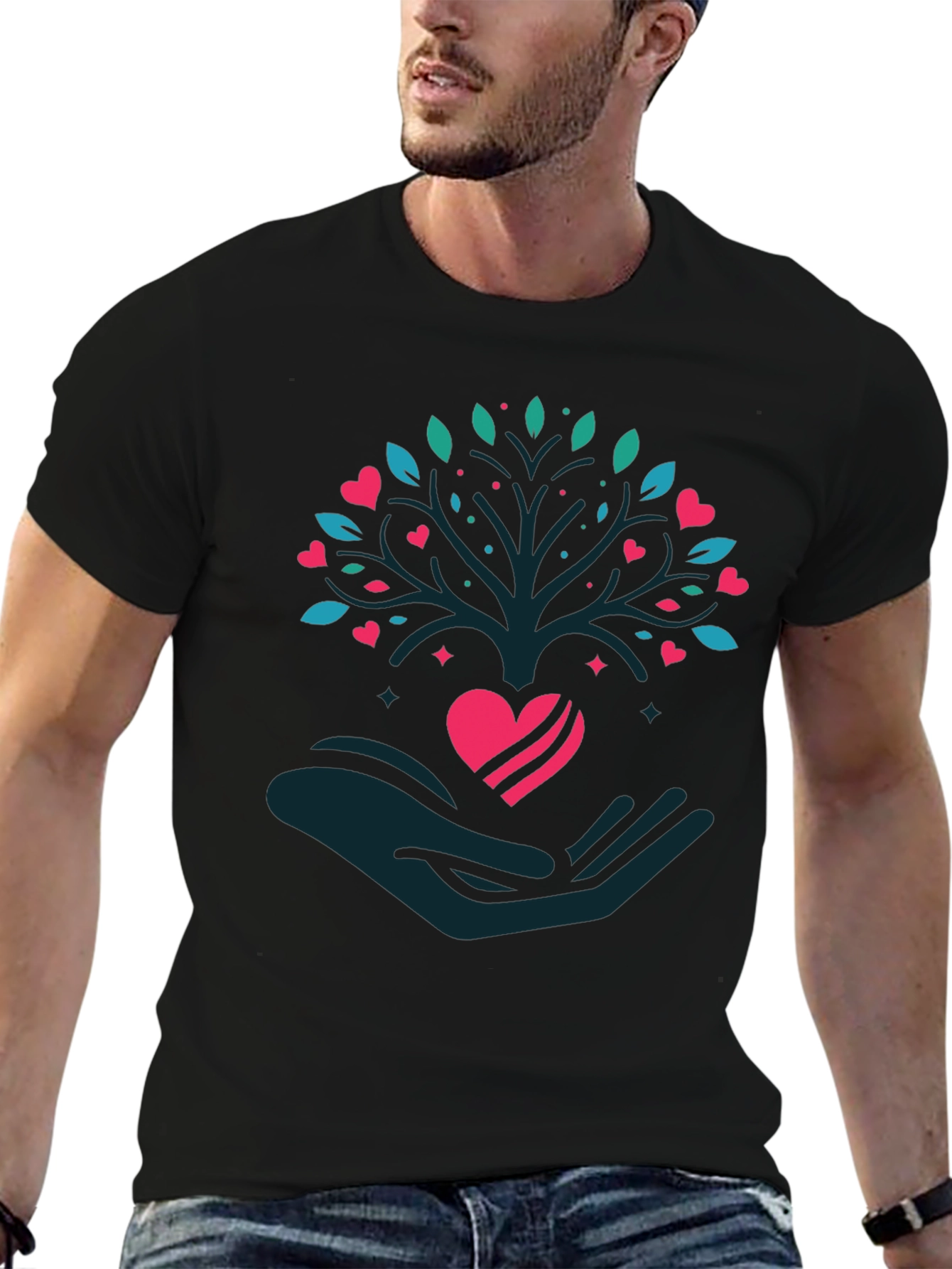 Heart Tree Graphic Tee - Love and Growth