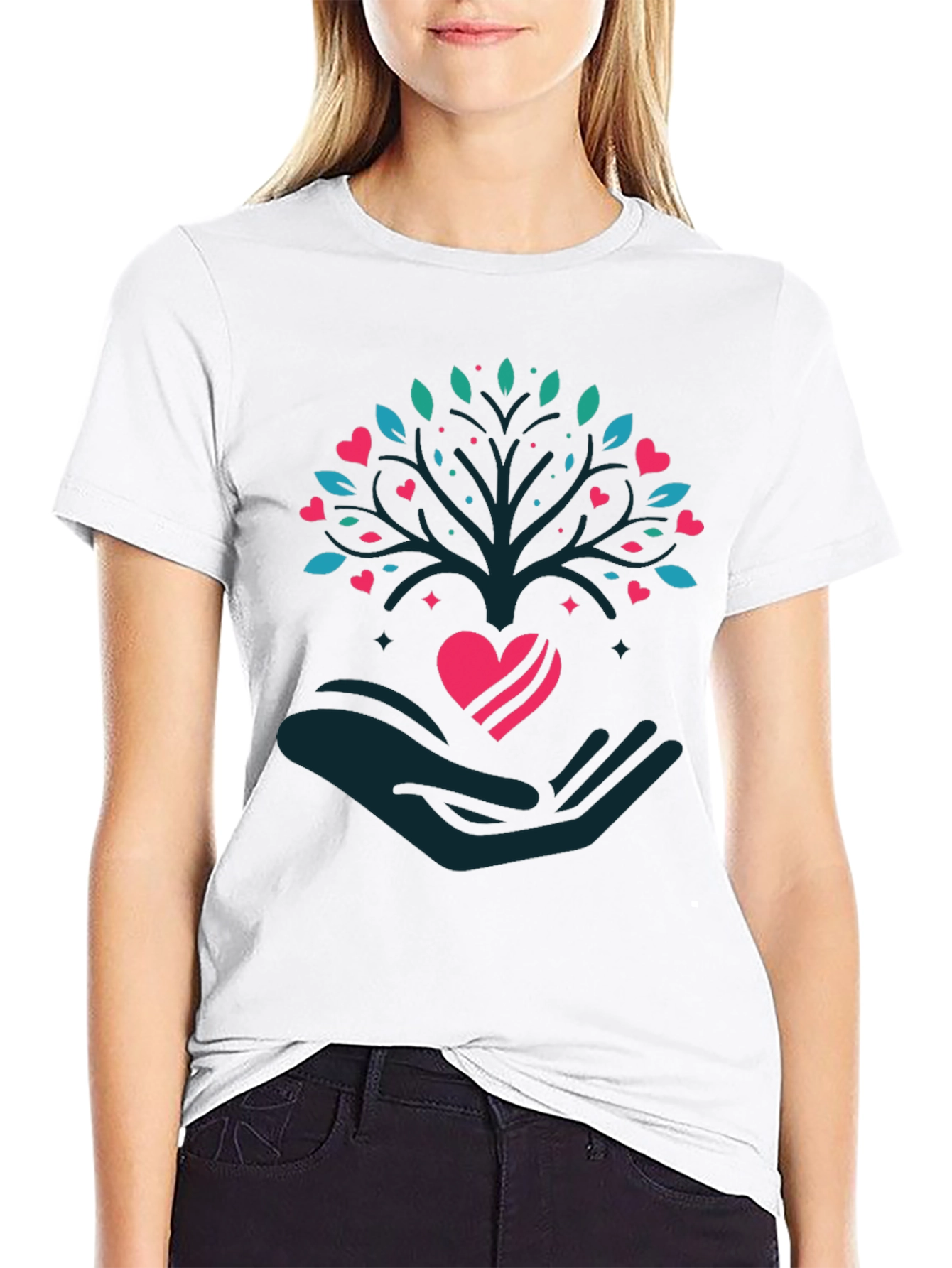 Heart Tree Graphic Tee - Love and Growth