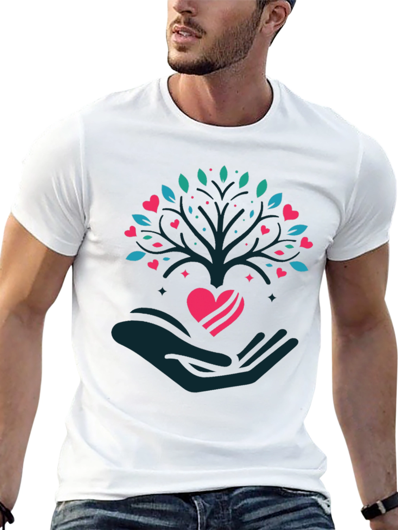 Heart Tree Graphic Tee - Love and Growth