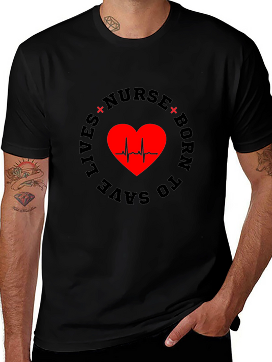 Nurse Born To Save Lives Graphic Tee - Black