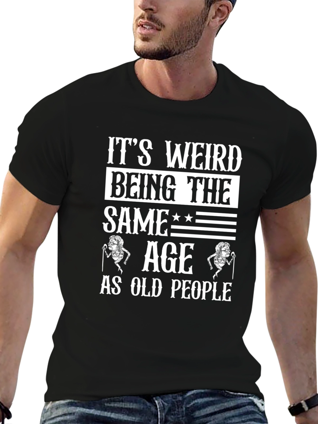 Funny Same Age as Old People Graphic Tee