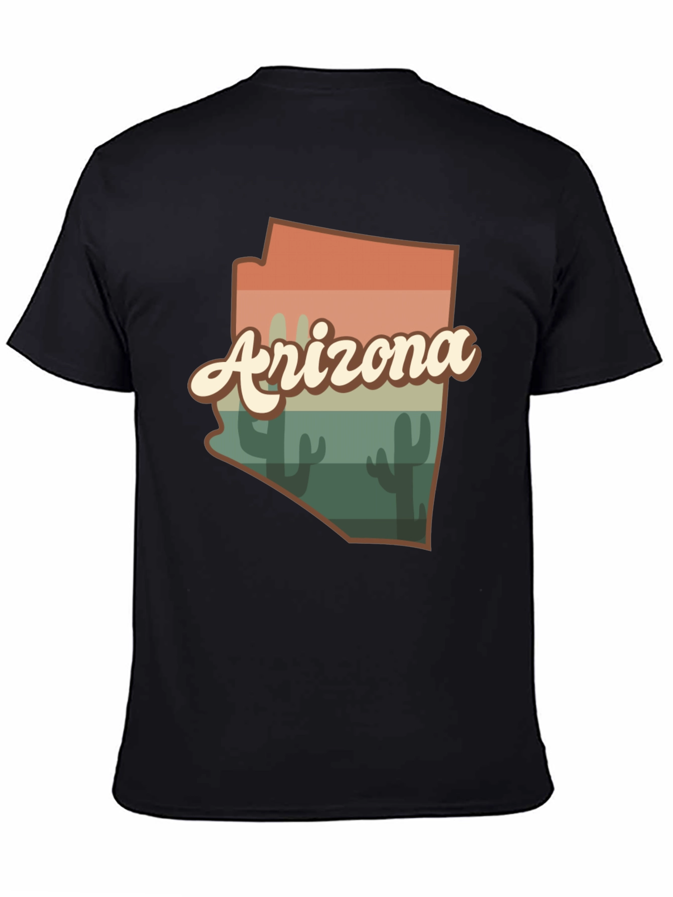 Retro Arizona Graphic Tee - Black Cotton Blend T-Shirt