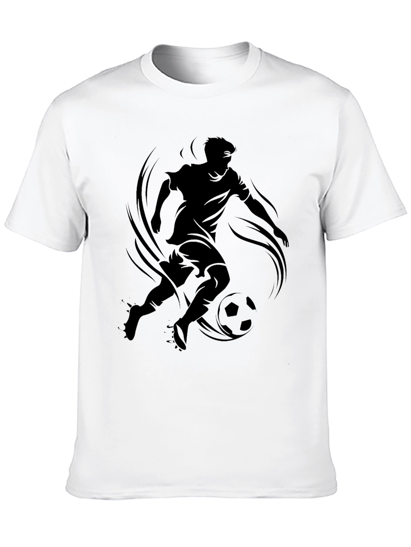 Soccer Player Graphic Tee - Stylish Black T-Shirt