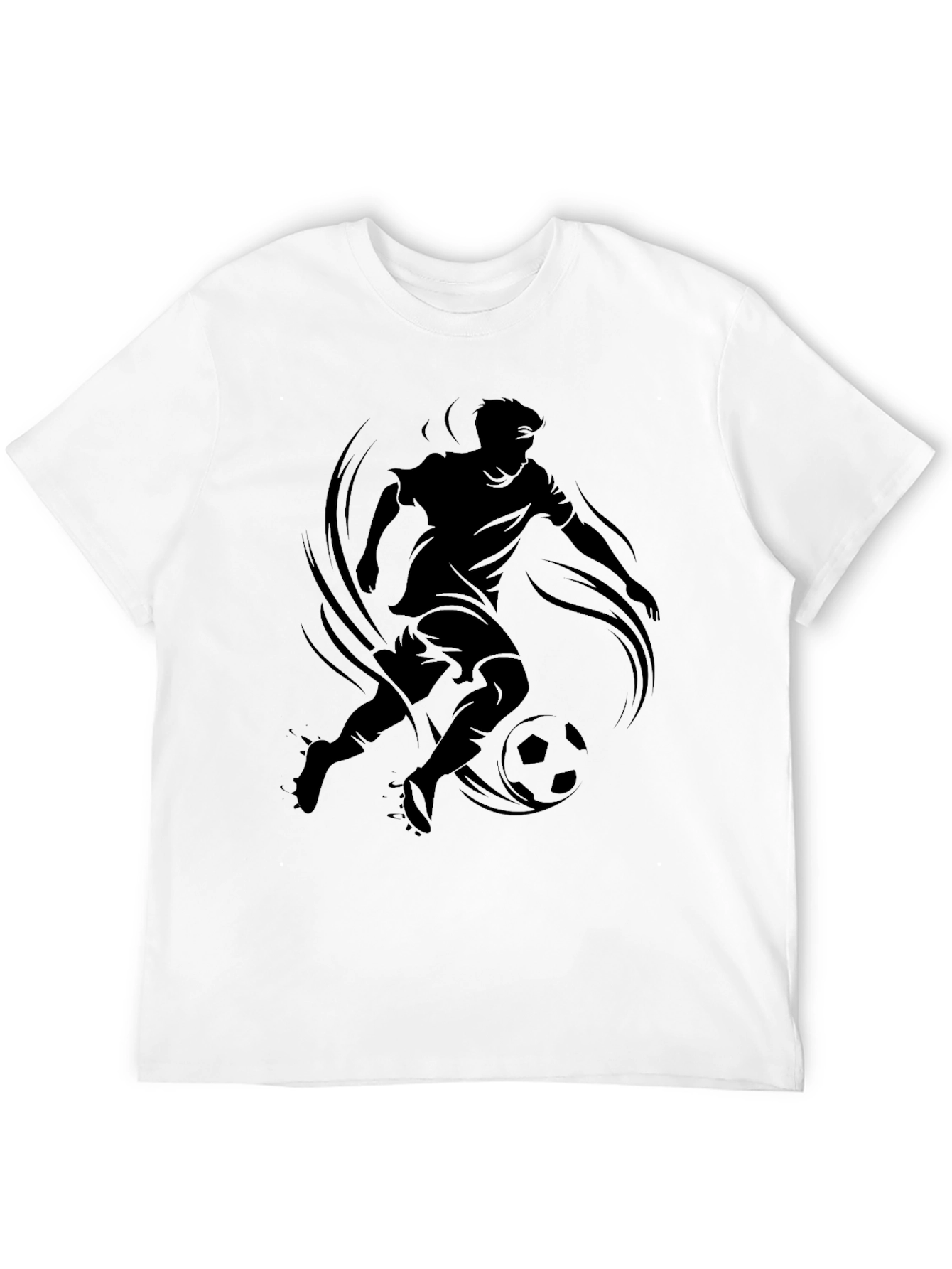 Soccer Player Graphic Tee - Stylish Black T-Shirt