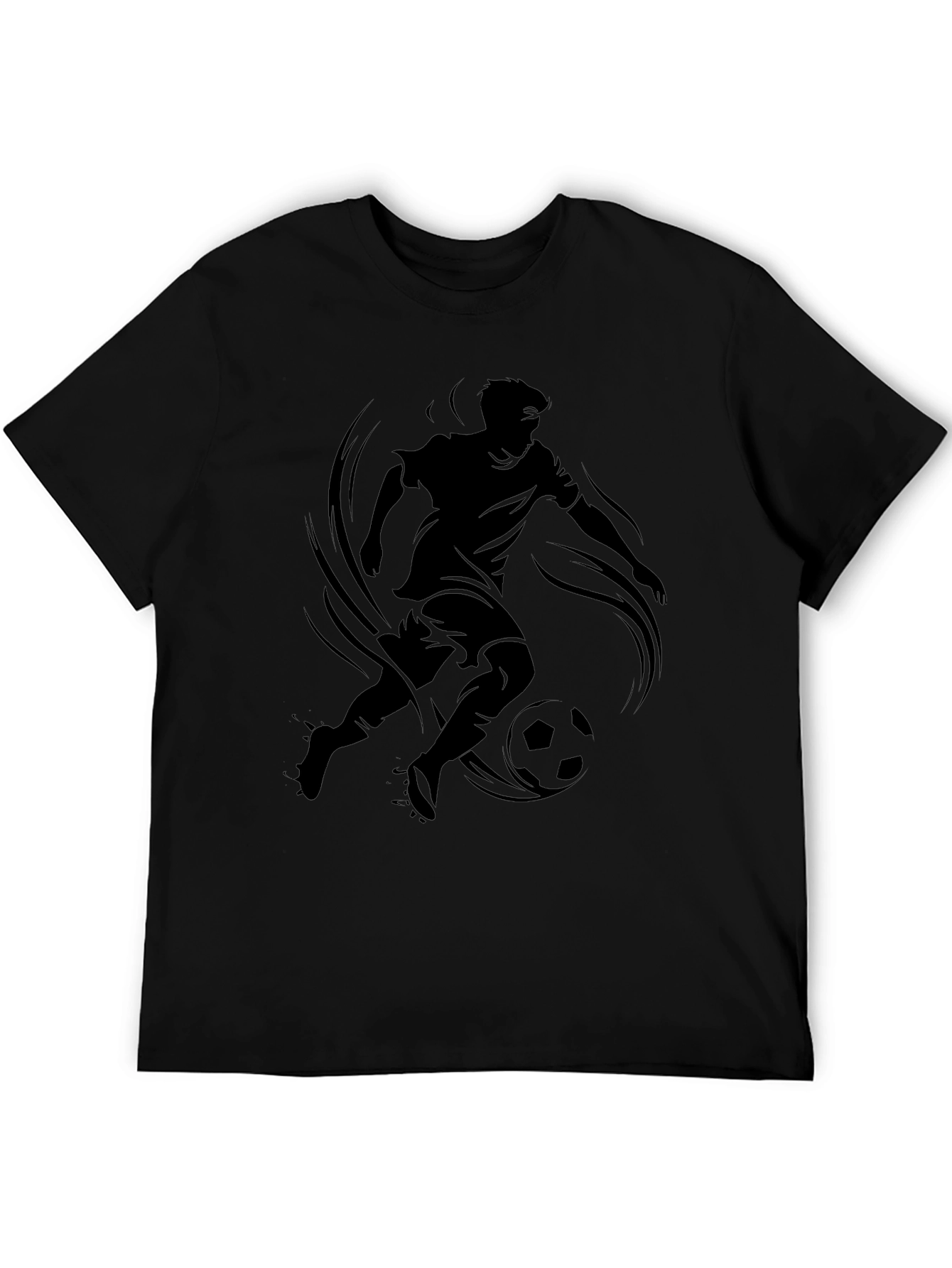 Soccer Player Graphic Tee - Stylish Black T-Shirt