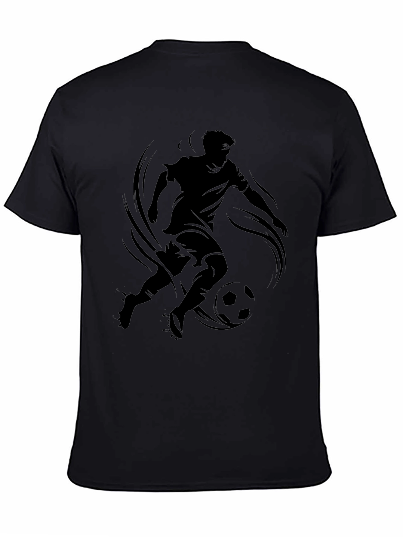 Soccer Player Graphic Tee - Stylish Black T-Shirt