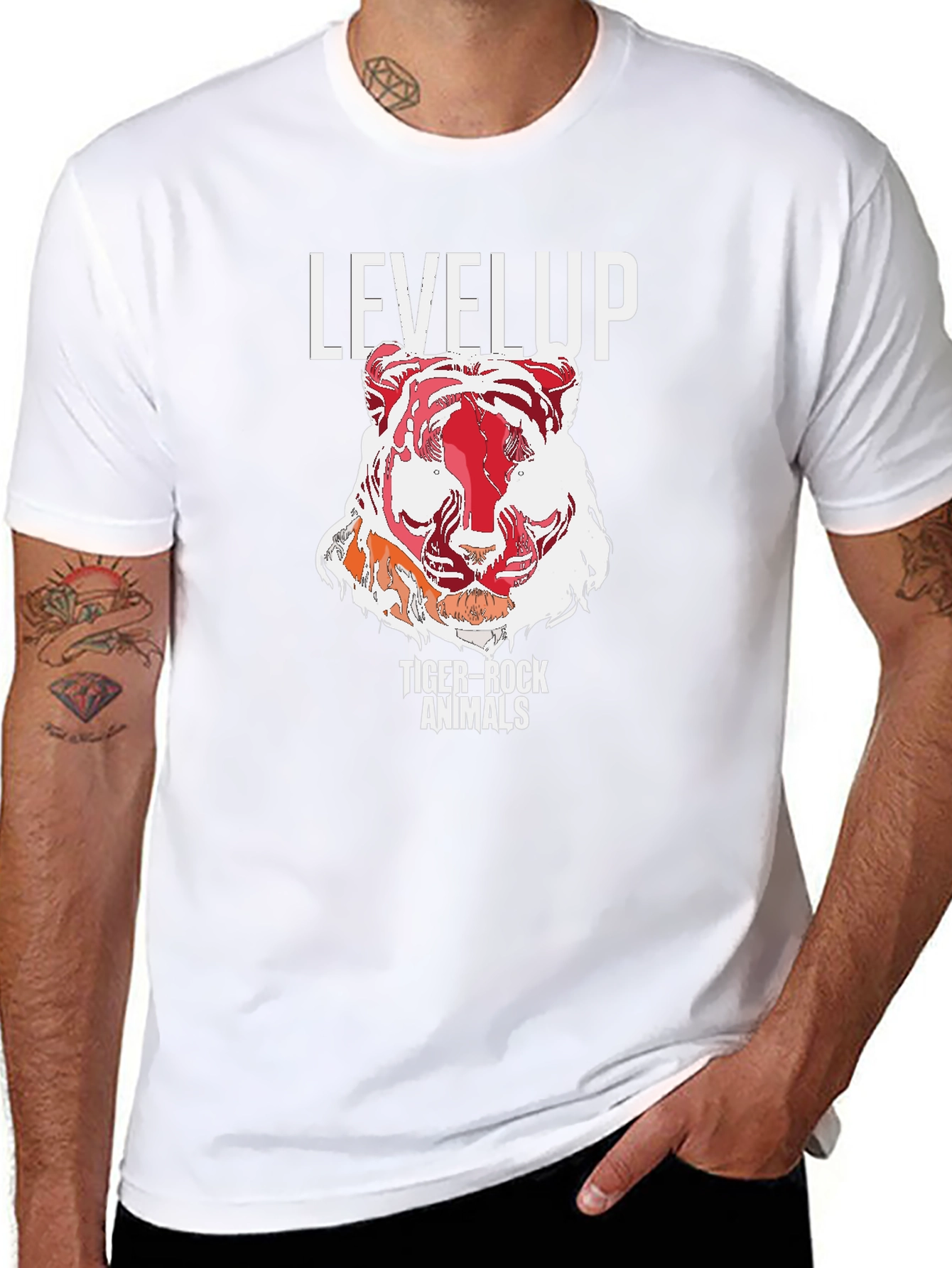 Level Up Tiger Graphic Tee