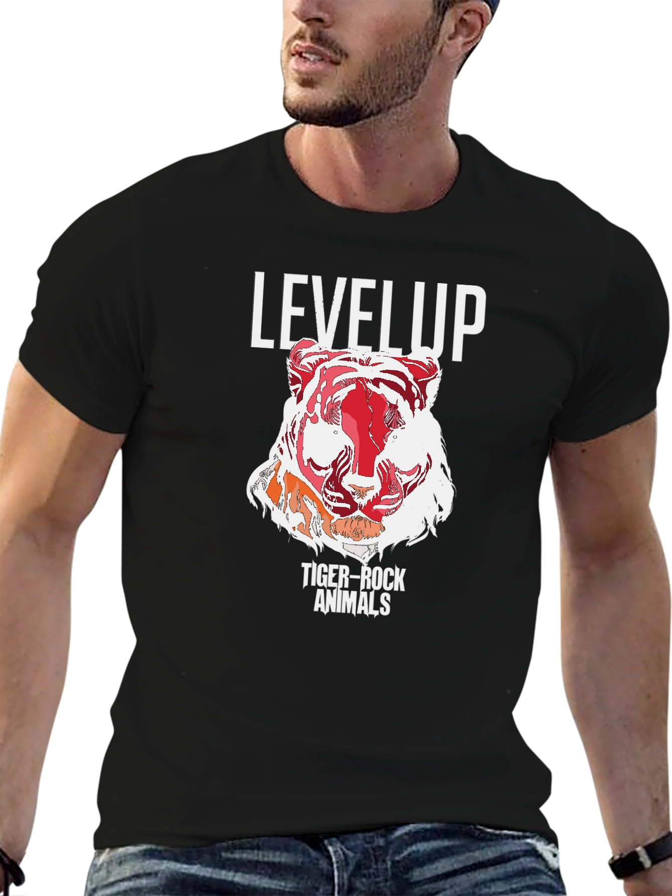 Level Up Tiger Graphic Tee