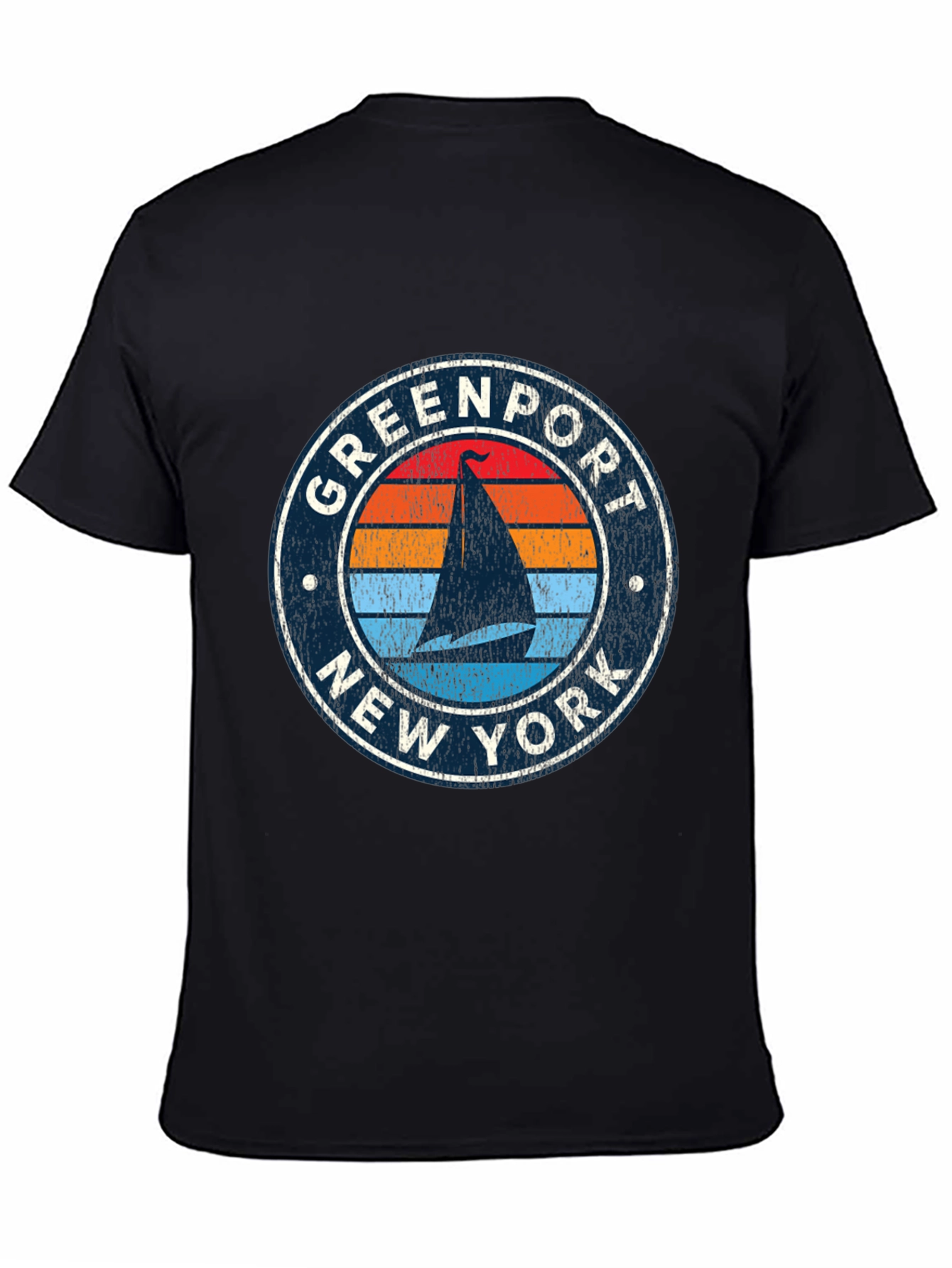 Greenport NY Sailboat Retro Style T-Shirt