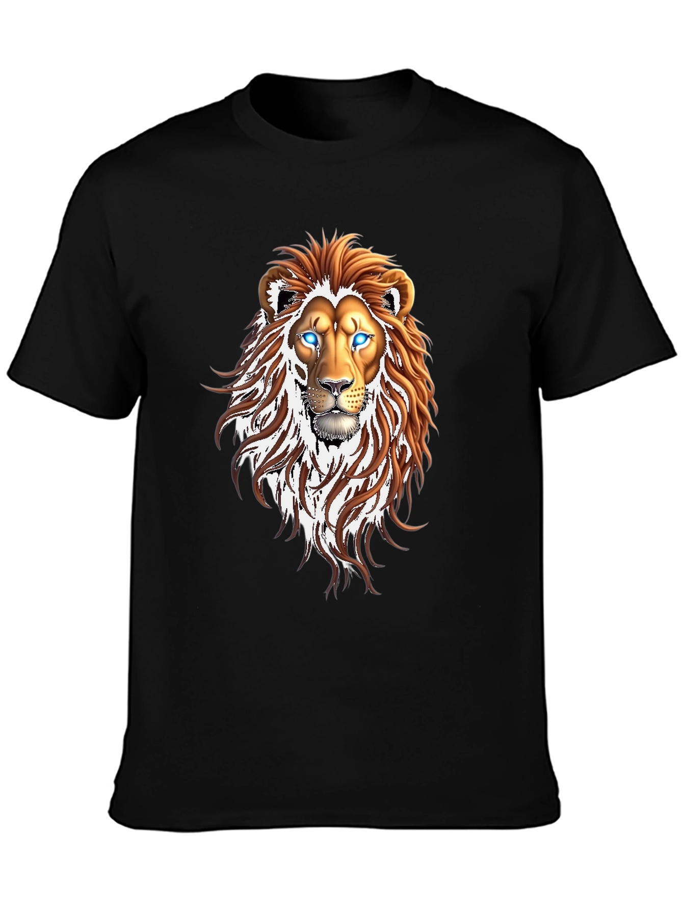 Lion Graphic Print Black T-Shirt