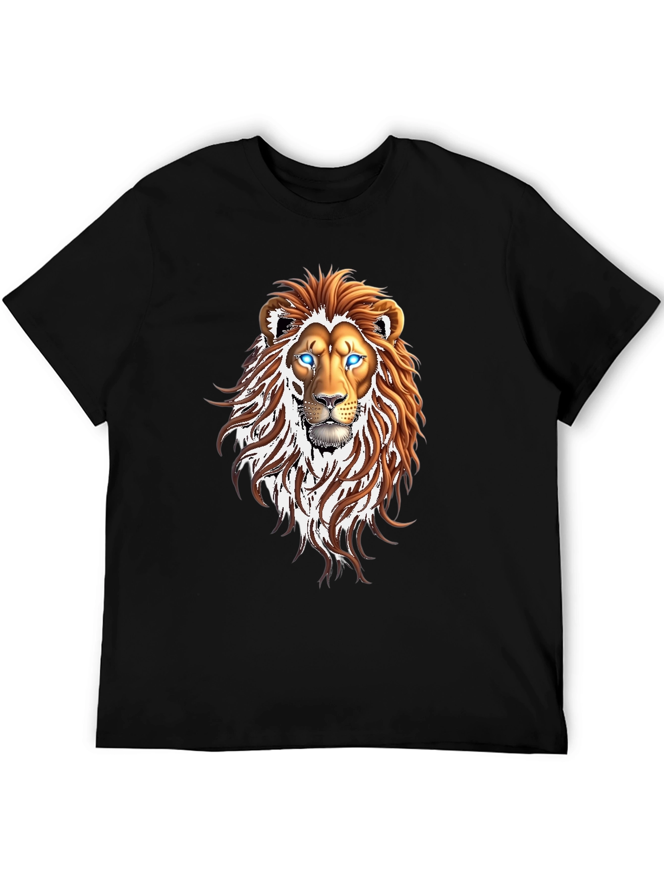 Lion Graphic Print Black T-Shirt