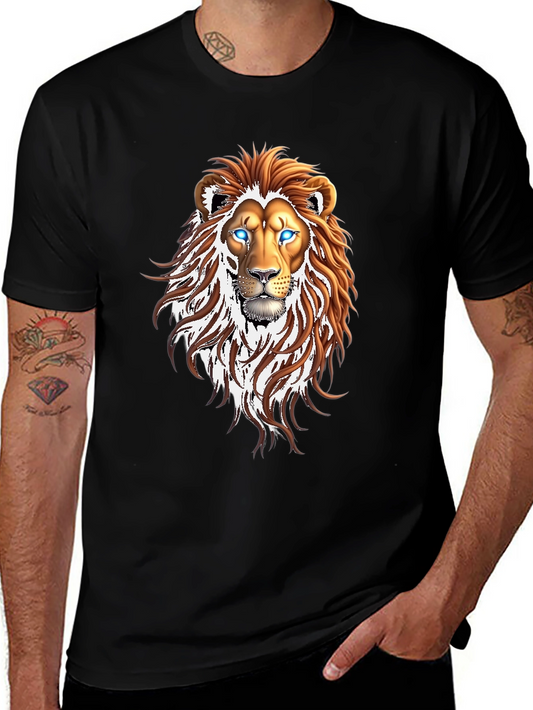 Lion Graphic Print Black T-Shirt