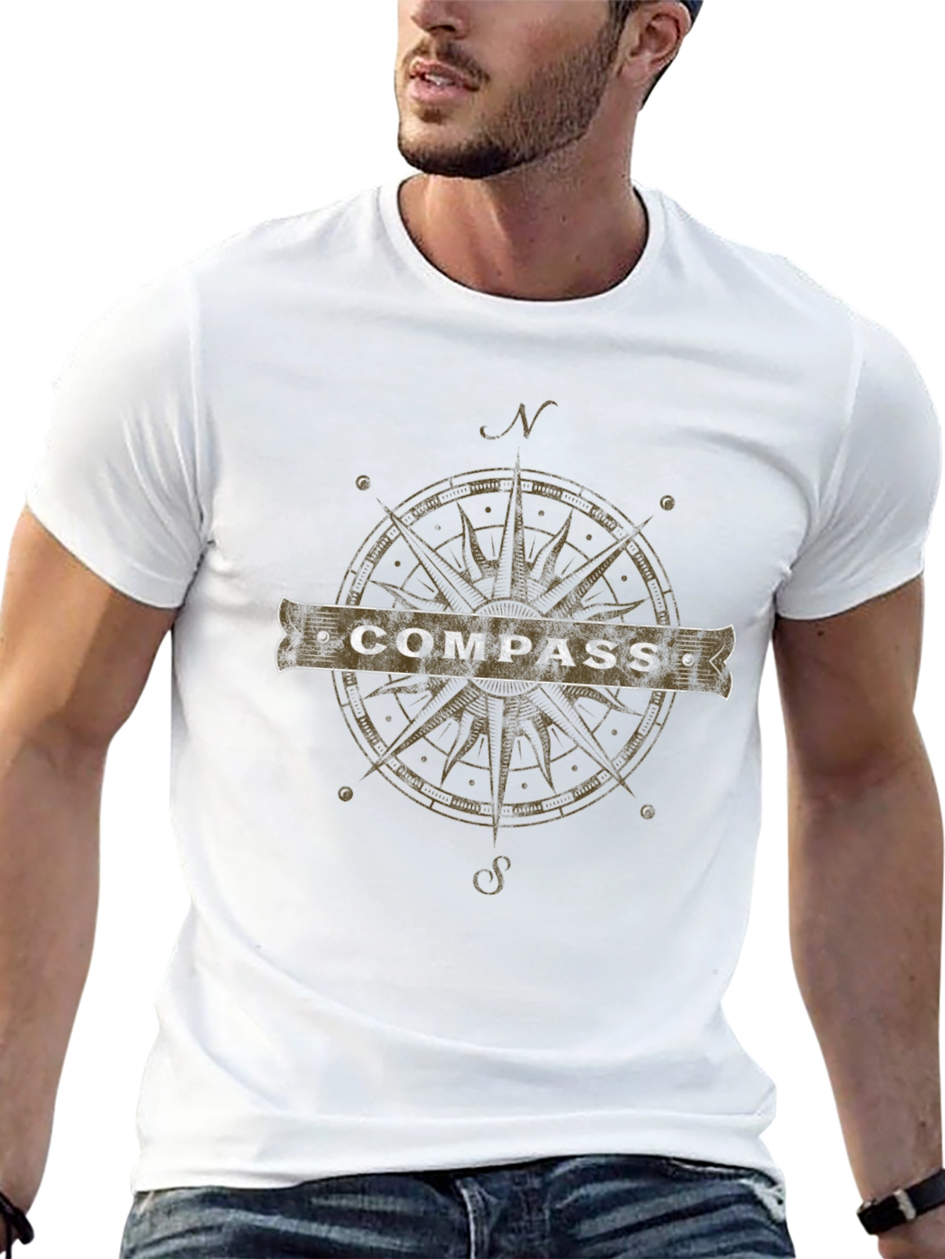 Compass Graphic T-Shirt - Adventure Awaits!