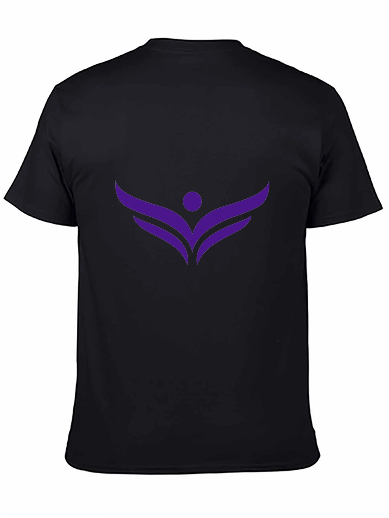Stylish Black Tee with Purple Winged Logo