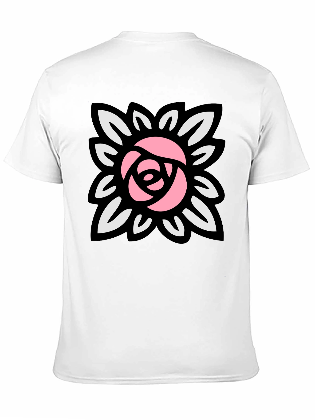 Floral Rose Graphic Black T-Shirt
