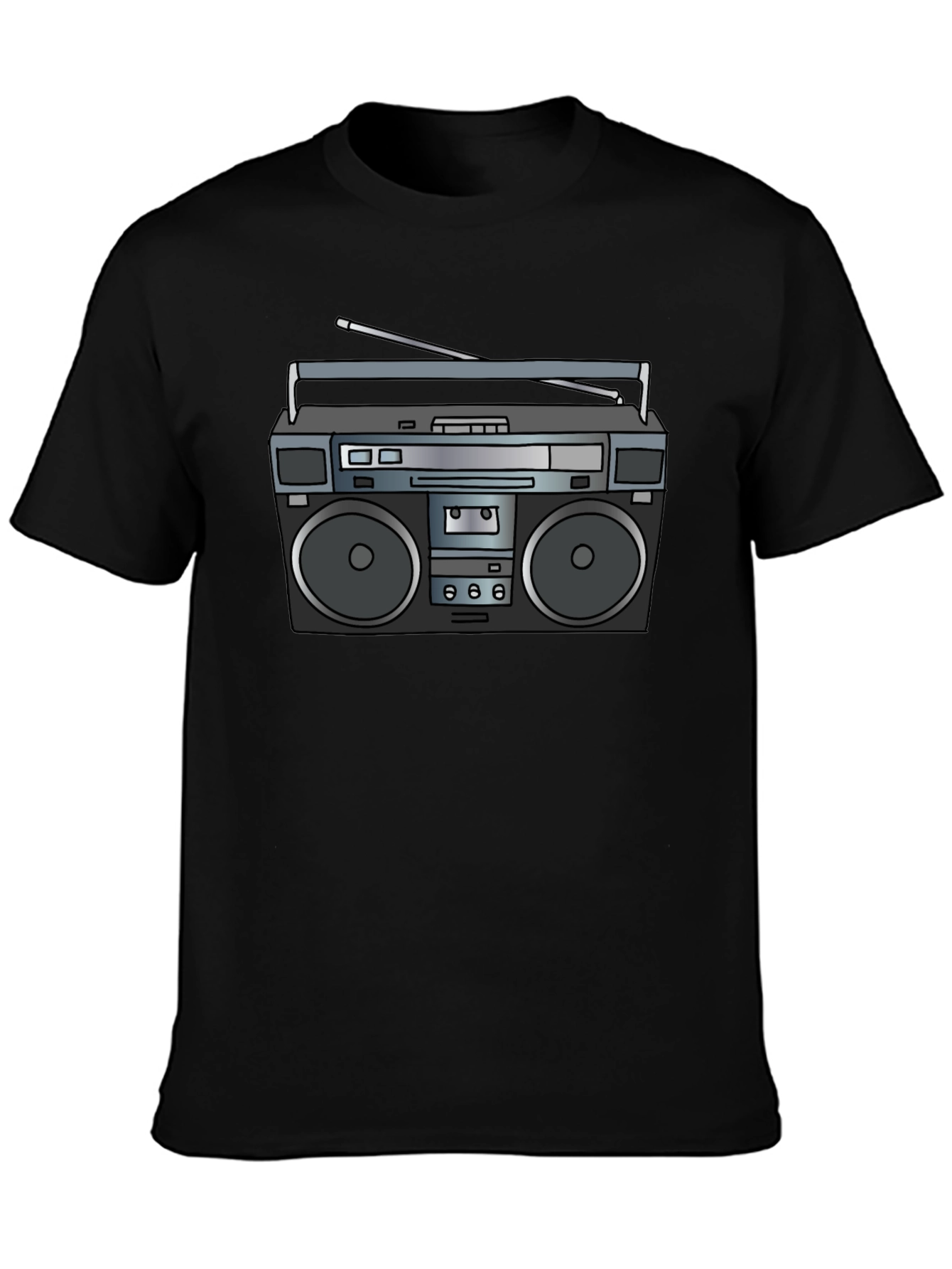 Retro Boombox Graphic Tee - Classic 80s Style