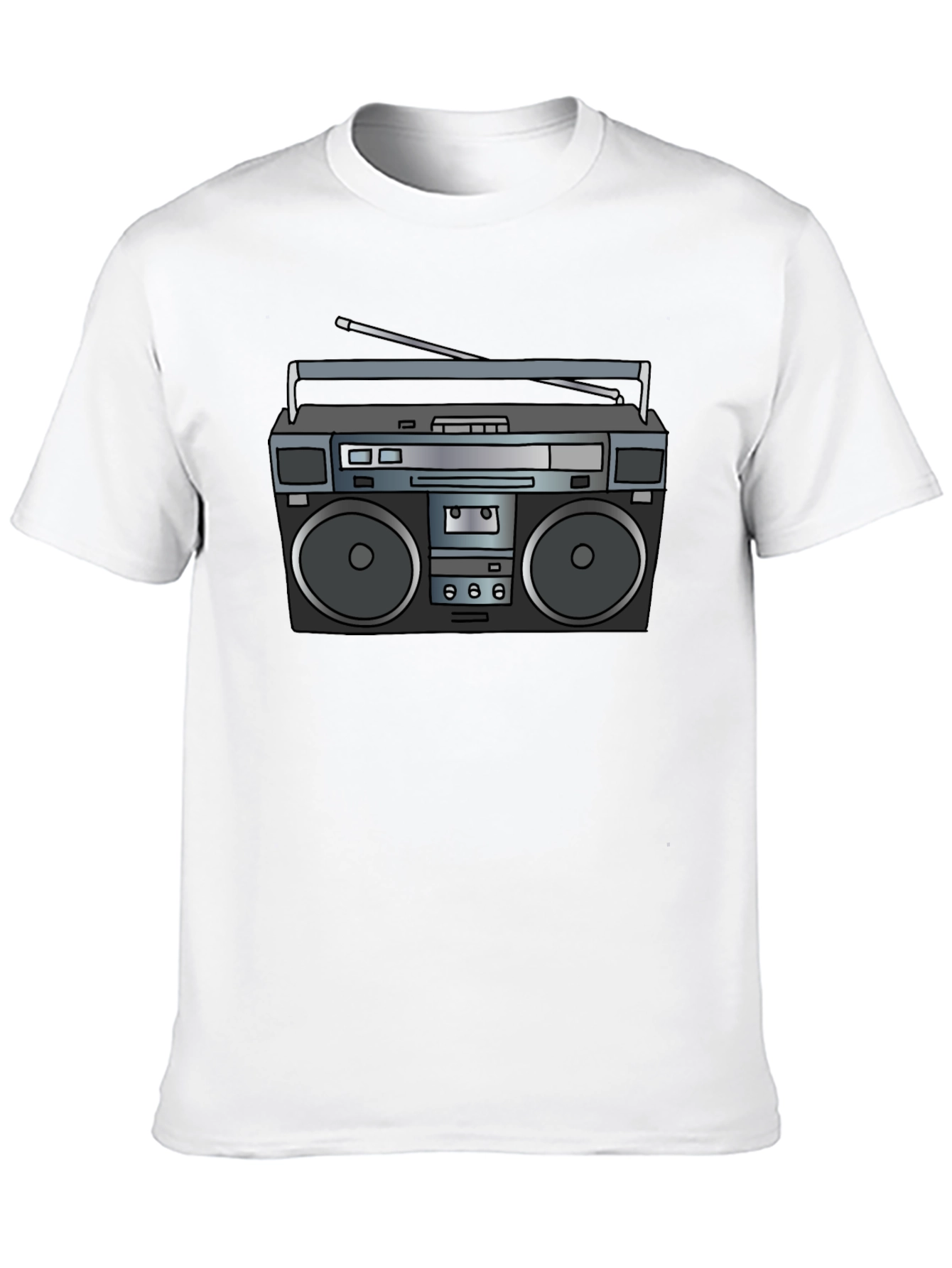 Retro Boombox Graphic Tee - Classic 80s Style