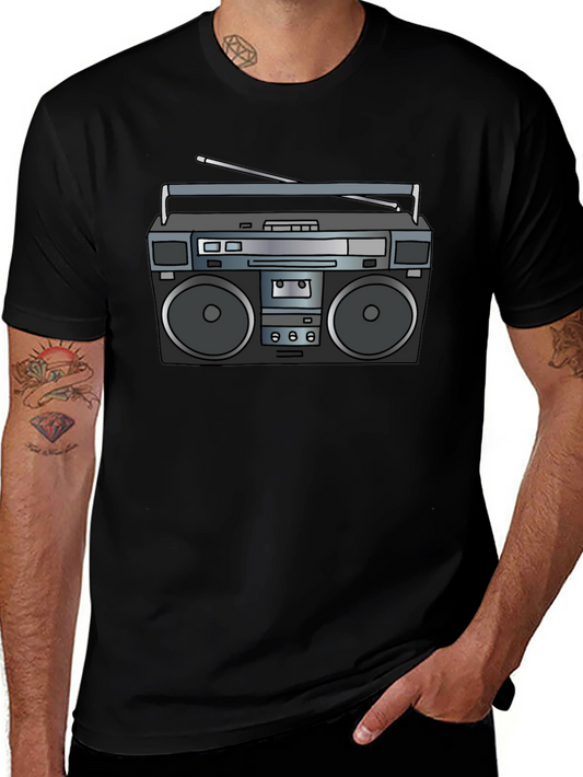 Retro Boombox Graphic Tee - Classic 80s Style