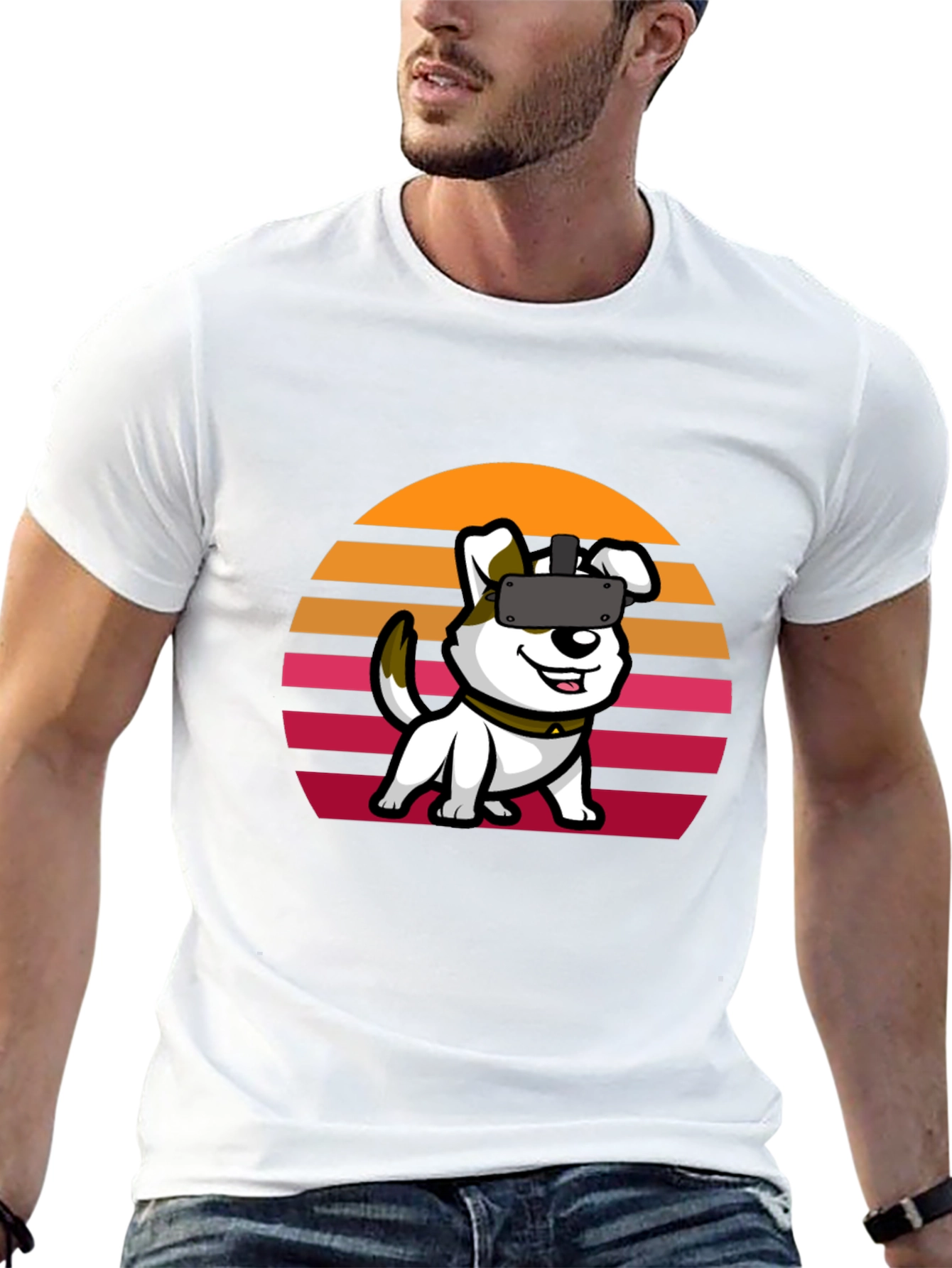 VR Dog Graphic Tee - Black Unisex T-Shirt
