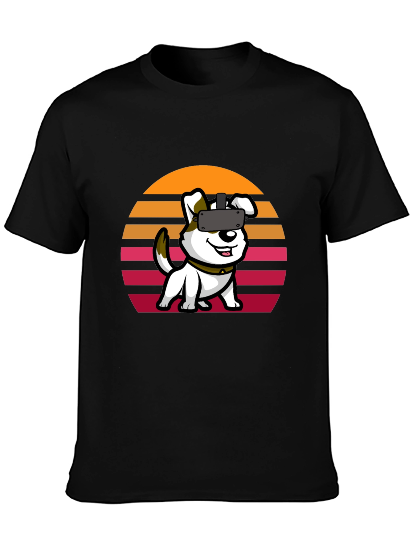VR Dog Graphic Tee - Black Unisex T-Shirt